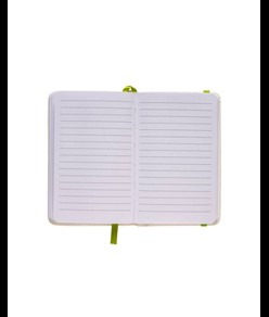 Quaderno in PU con elastico colorato, fogli a righe (80 pag.), segnalibro in raso