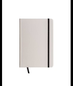 Quaderno in copertina in PU con elastico colorato(80 pag.), segnalibro in raso