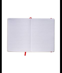 Quaderno in copertina in PU con elastico colorato(80 pag.), segnalibro in raso