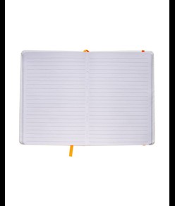 Quaderno in copertina in PU con elastico colorato(80 pag.), segnalibro in raso