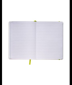 Quaderno in copertina in PU con elastico colorato(80 pag.), segnalibro in raso