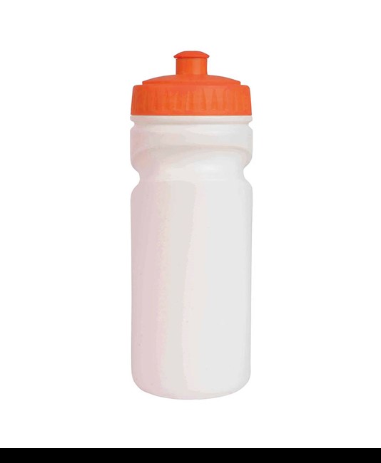 Borraccia in plastica BPA free (500ml) bianca con tappo colorato