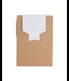 Block notes in carta riciclata, con penna in cartone e foglietti adesivi