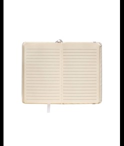 Quaderno in PU con elastico colorato, fogli a righe (80 pag.), segnalibro in raso