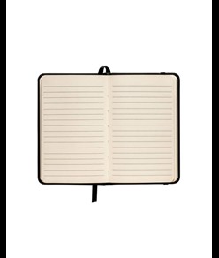 Quaderno in PU con elastico colorato, fogli a righe (80 pag.), segnalibro in raso