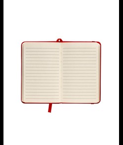 Quaderno in PU con elastico colorato, fogli a righe (80 pag.), segnalibro in raso