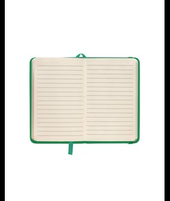 Quaderno in PU con elastico colorato, fogli a righe (80 pag.), segnalibro in raso