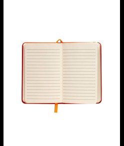 Quaderno in PU con elastico colorato, fogli a righe (80 pag.), segnalibro in raso