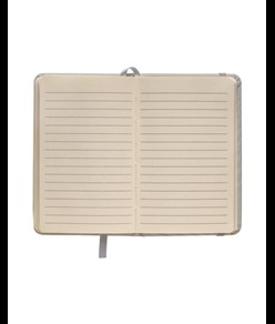 Quaderno in PU con elastico colorato, fogli a righe (80 pag.), segnalibro in raso