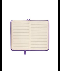 Quaderno in PU con elastico colorato, fogli a righe (80 pag.), segnalibro in raso