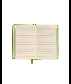 Quaderno in PU con elastico colorato, fogli a righe (80 pag.), segnalibro in raso