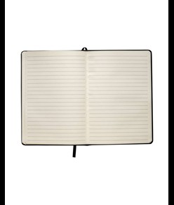 Quaderno in PU con elastico colorato, fogli a righe (80 pag.) colore avorio, segnalibro in