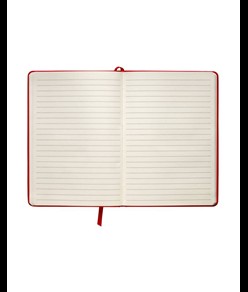 Quaderno in PU con elastico colorato, fogli a righe (80 pag.) colore avorio, segnalibro in