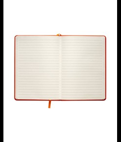 Quaderno in PU con elastico colorato, fogli a righe (80 pag.) colore avorio, segnalibro in