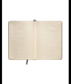 Quaderno in PU con elastico colorato, fogli a righe (80 pag.) colore avorio, segnalibro in