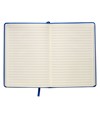 Quaderno in PU con elastico colorato, fogli a righe (80 pag.) colore avorio, segnalibro in
