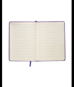 Quaderno in PU con elastico colorato, fogli a righe (80 pag.) colore avorio, segnalibro in