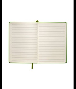 Quaderno in PU con elastico colorato, fogli a righe (80 pag.) colore avorio, segnalibro in