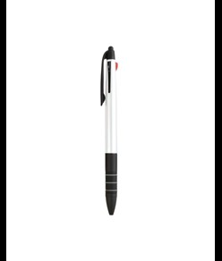 Penna a scatto in plastica con 3 refill dei colori blu, nero e rosso