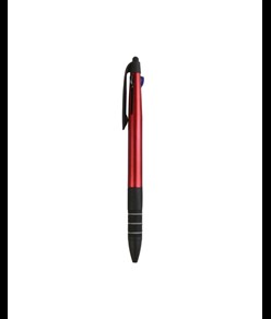 Penna a scatto in plastica con 3 refill dei colori blu, nero e rosso