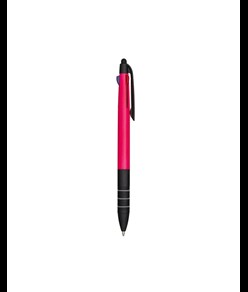 Penna a scatto in plastica con 3 refill dei colori blu, nero e rosso