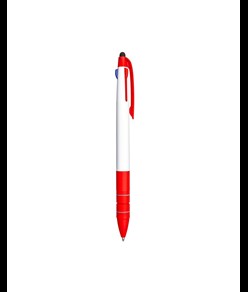 Penna a scatto in plastica con 3 refill dei colori blu, nero e rosso