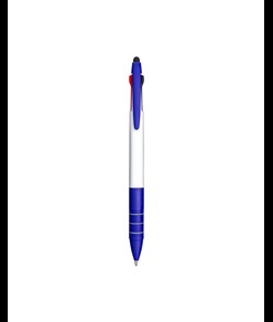 Penna a scatto in plastica con 3 refill dei colori blu, nero e rosso