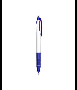 Penna a scatto in plastica con 3 refill dei colori blu, nero e rosso