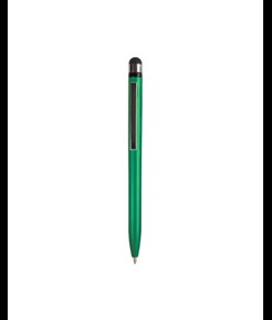 Penna twist in plastica con fusto colorato metallizzato con gommino per touch screen
