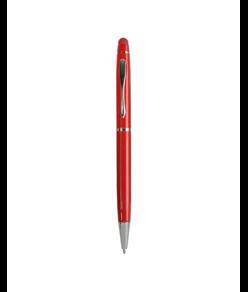 Penna twist in metallo colorata, con gommino per touch screen in tinta