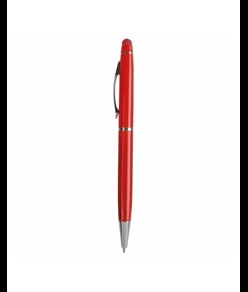 Penna twist in metallo colorata, con gommino per touch screen in tinta