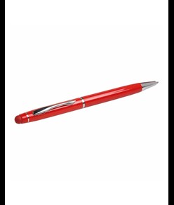 Penna twist in metallo colorata, con gommino per touch screen in tinta