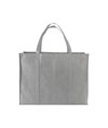 Shopper maxi con soffietto in TNT 100 g/m2 cucito, manici lunghi Handle