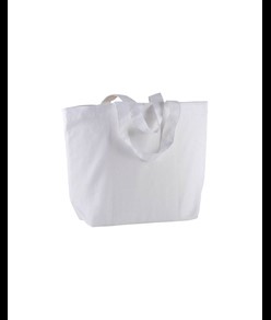 Shopper con soffietto alla base in cotone 120 g/m2, manici corti Handle