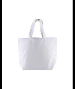Shopper con soffietto alla base in cotone 120 g/m2, manici corti Handle