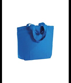 Shopper con soffietto alla base in cotone 120 g/m2, manici corti Handle