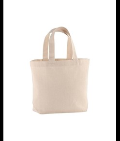 Shopper con soffietto alla base in cotone 120 g/m2, manici corti Handle