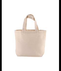 Shopper con soffietto alla base in cotone 120 g/m2, manici corti Handle