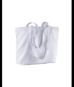 Shopper con soffietto alla base in cotone 120 g/m2, manici lunghie Handle