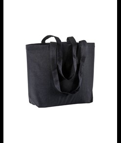 Shopper con soffietto alla base in cotone 120 g/m2, manici lunghi Handle