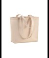 Shopper con soffietto alla base in cotone 120 g/m2, manici lunghi Handle