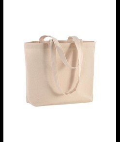 Shopper con soffietto alla base in cotone 120 g/m2, manici lunghi Handle