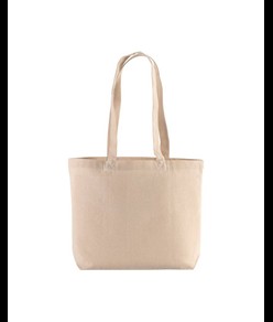 Shopper con soffietto alla base in cotone 120 g/m2, manici lunghi Handle
