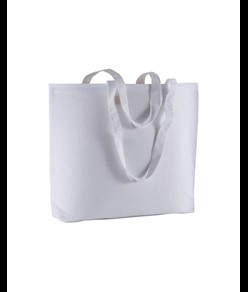 Shopper con soffietto alla base in cotone 135 g/m2, manici lunghi Handle