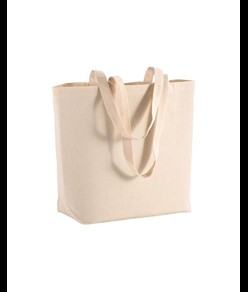 Shopper con soffietto alla base in cotone 135 g/m2, manici lunghi Handle