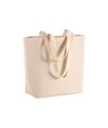 Shopper con soffietto alla base in cotone 135 g/m2, manici lunghi Handle