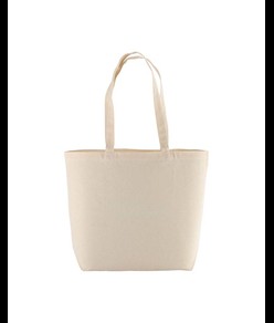 Shopper con soffietto alla base in cotone 135 g/m2, manici lunghi Handle
