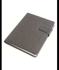 Tech organizer in tessuto mélange con quaderno a righe (A5)