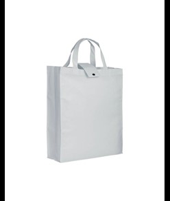 Shopper ripiegabile con soffietto in TNT 80 g/m2, manici corti Handle