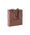 Shopper con soffietto in cotone stonewashed 220 g/m2, manici lunghi Handle